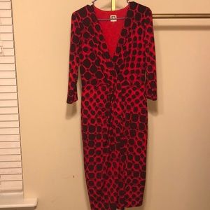 Red Anne Klein animal print  size 8 side zipper